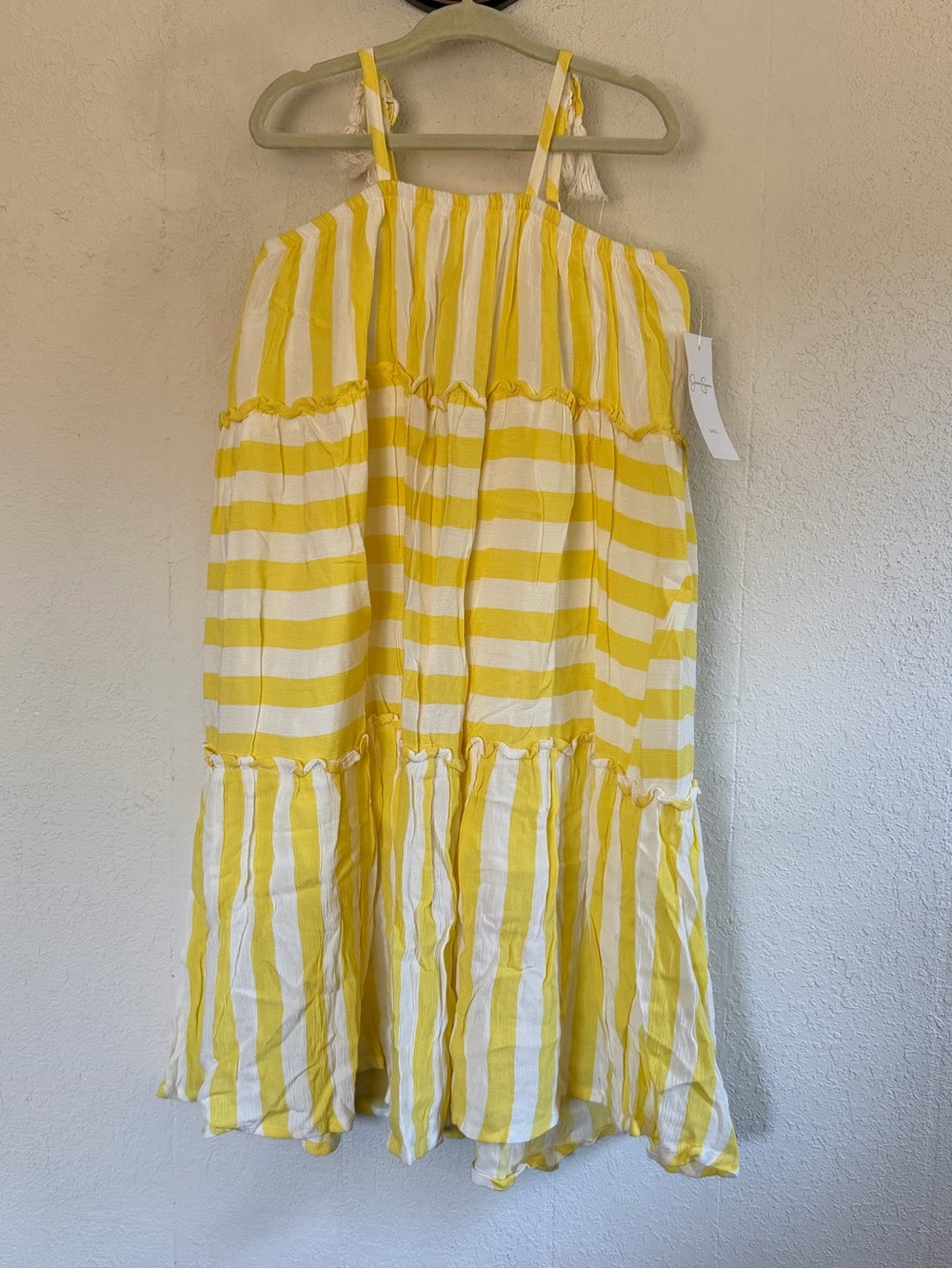 Jessica Simpson Yellow and White Striped Sundress